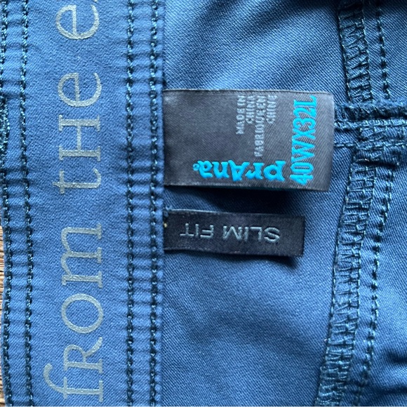 PrAna Brion pant II blue stretch nylon outdoor hiking athletic pants 40x32 - Picture 3 of 11